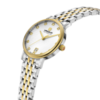 32mm Rivera Silver & Gold Womens Swiss Quartz Watch With Silver Dial By HANOWA image