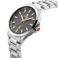 43mm Kander Silver Mens Swiss Quartz Watch With Grey Dial By HANOWA image