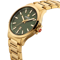 43mm Kander Gold Mens Swiss Quartz Watch With Green Dial By HANOWA image