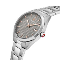 40mm Marsens Silver Mens Swiss Quartz Watch With Grey Dial By HANOWA image