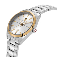 40mm Misox Silver & Gold Mens Swiss Quartz Watch With Silver Dial By HANOWA image