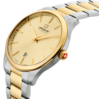 40mm Simmen Gold & Silver Mens Swiss Quartz Watch With Gold Dial By HANOWA image