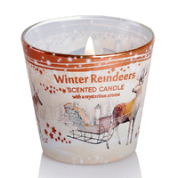 8.5cm Scented Christmas Candle- Winter Reindeers image