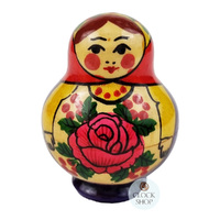 Semenov Russian Dolls Small- Red Scarf & Purple Dress 7cm (Set Of 5) image