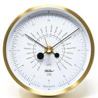 13.3cm Brushed Brass Polar World Time Clock By FISCHER image