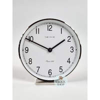 19cm Silver & White Battery Table Clock By HERMLE image
