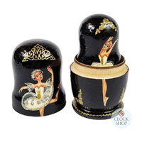 Ballerina Russian Dolls- Black 11cm (Set Of 5) image