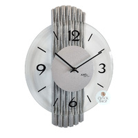 38cm Silver Wall Clock With Glass Dial By AMS image
