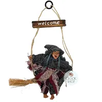 15cm Witch On Welcome Sign- Assorted Designs image