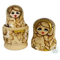 Woodburn Russian Dolls- Gold 18cm (Set Of 5) image