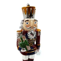 19cm Burgundy & Blue Nutcracker Music Box (Tchaikovsky- The Nutcracker Suite) image