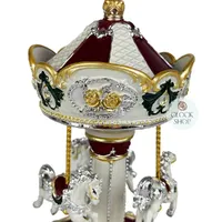 Red Green & Yellow Horse Carousel Music Box (We Wish You A Merry Christmas) image
