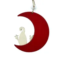 7cm Santa On Crescent Moon Hanging Decoration image