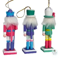 13cm Wooden Pastel Nutcracker Hanging Decoration- Assorted Designs image
