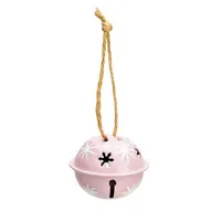 4cm Pink Christmas Bells (Set Of 6) image