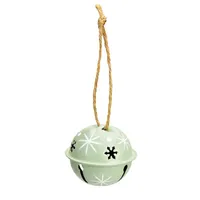 4cm Green Christmas Bells (Set Of 6) image