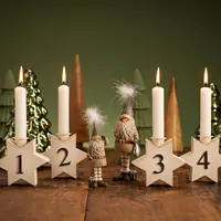 11cm Star Advent Candle Sticks (Set Of 4) image