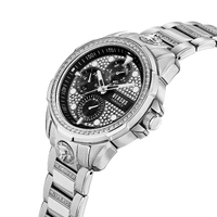 45mm Arrondissement Silver Mens Watch With Black & Crystal Dial By VERSACE image