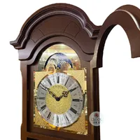194cm Walnut Grandfather Clock With Westminster Chime & Moon Dial By HERMLE image
