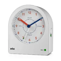 9.7cm White Time Teacher Analogue Alarm Clock By BRAUN image