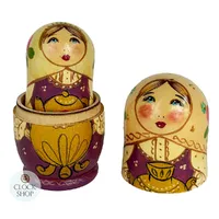 Zagorsk Country Russian Dolls With Vase 11cm (Set Of 5) image
