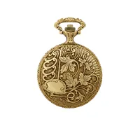 48mm Gold Mens Pocket Watch With Truck By CLASSIQUE (Roman) image