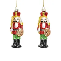 12cm Glass Nutcracker Hanging Decoration (Set Of 2)- Assorted Designs image