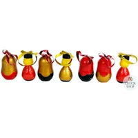 Russian Dolls Hanging Decoration- Red & Black & Gold 6cm (Set of 7) image