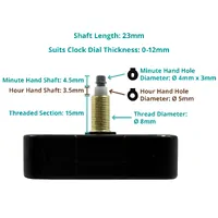 High Torque Euroshaft Step Clock Movement (23mm Shaft) image