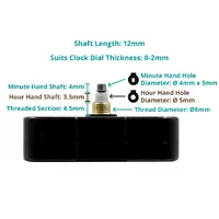 High Torque Euroshaft Step Clock Movement (12mm Shaft) image