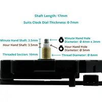 Euroshaft Pendulum Sweep Clock Movement (17mm Shaft) image