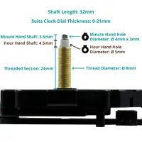 Euroshaft Pendulum Sweep Clock Movement (32mm Shaft) image