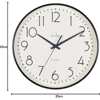 25cm Earl Black Round Silent Wall Clock By ACCTIM image