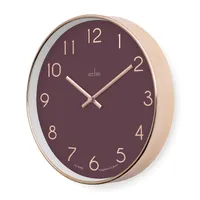25cm Elma Mulberry & Gold Round Wall Clock By ACCTIM image