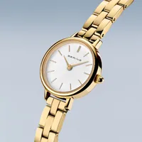 26mm Classic Collection Womens Watch With White Dial & Gold Case and Band By BERING image