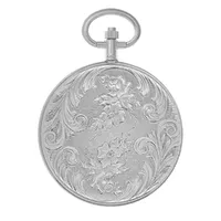 41mm Rhodium Pocket Watch With Floral Engraving By CLASSIQUE (Roman) image