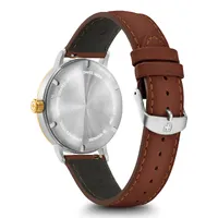 40mm Urban Classic Mens Swiss Quartz Watch With White Dial & Brown Leather Band By WENGER image