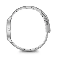 34mm City Classic Womens Swiss Quartz Watch With White Dial & Stainless Steel Band By WENGER image