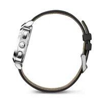 39.5mm Vintage Classic Mens Swiss Quartz Watch With White Chronograph Dial & Black Leather Band By WENGER image