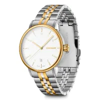 40mm Urban Classic Mens Swiss Quartz Watch With White Dial & Two-Tone Band By WENGER image