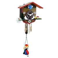 Swiss House Mechanical Chalet Clock With Swinging Doll 10cm By TRENKLE image