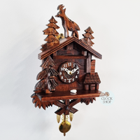 Forest Cabin & Deer Battery Carved Kuckulino 20cm By TRENKLE image