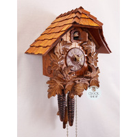Leaves & Moving Birds 1 Day Mechanical Chalet Cuckoo Clock 24cm By ROMBA image