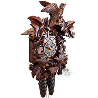 Moving Birds 8 Day Mechanical Carved Cuckoo Clock 40cm By HÖNES image