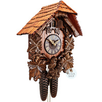 Owls & Leaves 8 Day Mechanical Chalet Cuckoo Clock With Hooting Owl Call 36cm By ROMBA image