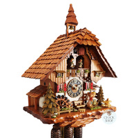 Sweethearts 8 Day Mechanical Chalet Cuckoo Clock With Dancers 48cm By HÖNES image