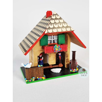 10cm Chalet Weather House With Bird By TRENKLE image