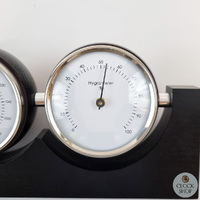 29cm Black Weather Station With Thermometer Barometer & Hygrometer By FISCHER  image