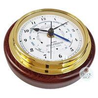 17cm Mahogany Quartz Time & Tide Clock By FISCHER image