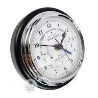 17cm Black Quartz Time & Tide Clock By FISCHER image